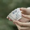 Xícara de Chá Pintada à Mão com Padrão de Bambu da Dinastia Tang e Song, Conjunto de Chá Kung Fu, Xícara de Chá de Cerâmica para Estudiosos, Xícara Mestra de Ramo de Bambu