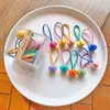 Accesorios para el Cabello de Niños de Dibujos Animados Coreanos Gomas para el Cabello de Bebé de Colores Dulces Paquete de 10 Bandas de Cabello Coloridas Gomas para el Cabello con Forma de Estrella