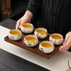 Taza Maestra Horno Ru Taza Individual Cerámica Taza para Cata de Té Juego de Té Kung Fu Taza de Té Tazas de Té de Alta Gama Especial para Tazón de Té