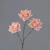 Flor Artificial Rosa Rizada de 3 Cabezas para Esquina Flor Decorativa para el Hogar Flor Guía para Boda Flor para Techo de Salón de Bodas Material