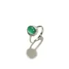 Anillo de Plata de Ley S925 con Calcedonia en Forma de Huevo para Mujer, Nuevo Estilo Chino Incrustado con Ágata Verde Natural, Anillo Ajustable para Mujer, Anillo de Estilo Tendencia Nacional