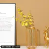 Simulação 5 Galhos Orquídea Amarelo Flor Artificial Phalaenopsis Buquê Decoração de Casa Decoração de Hotel Flor Eterna Atacado