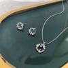 Corea del Sur Dongdaemun Plata Esterlina s925 Hoja Flor Zircón Collar Femenino ins Moda Simple Femenino Corazón Cadena Clavícula