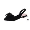 Sapatos Rasos Femininos 2025 Inverno Novo Estilo Bico Fino Bico Fechado Costas Abertas Laço Fábrica Venda Direta Comércio Exterior Transfronteiriço