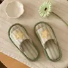Zapatillas de Casa para Dormitorio de Primavera y Verano, Absorbentes de Sudor, Antideslizantes, de Algodón y Lino, sin Cierre, para Mujer, Estilo Coreano, Ins, Celebridad de Internet, Estrella, Zapatos de Piso