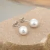 Pendientes de Perla de Agua Dulce Natural Estilo Xiaohongshu con Cierres de Plata 925, Pendientes de Perla Versátiles de Moda con un Toque de Lujo