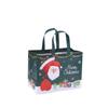 Novas Sacolas de Presente de Natal com Estampa Dourada de Comércio Exterior em Estoque, Sacolas Tote de Tecido Não Tecido com Estampa Colorida de Personagens do Papai Noel