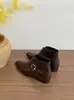 Em estoque~Botas curtas com aumento de altura de 4cm para mulheres, novas botinas outono 2026, botas de moda versáteis estilo britânico que emagrecem