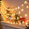 Luces Festivas de Navidad Copo de Nieve LED Transparente Cadena de Luces de Colores Accesorios Luces con Forma Luces Decorativas Adornos Enchufes Cadenas de Luces de Ambiente