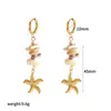 Pendientes de Grava Natural Estilo Ins Europeo y Americano Pendientes de Acero Inoxidable Diseño de Nicho para Mujer Pendientes de Acero de Titanio Asimétricos Pendientes