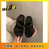 Sandálias de Solado Grosso para Mulheres, Novo Estilo Verão 2026, Salto Plataforma, Chinelos Slip-On com Design de Laço, Moda Casual de Nicho