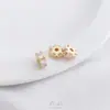Espaçador de Floco de Neve de Zircônia Micropavimentada com Preservação de Cor Banhado a Ouro 14K Feito à Mão Contas DIY Espaçador Miçanga Pulseira Colar Acessórios de Joalheria