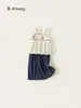 Youbao Huzhou Zhili Ropa Infantil Verano Niñas Estilo Artístico Top Sin Mangas Color Sólido Pantalones de Pierna Ancha Conjunto Infantil