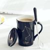 Taza de cerámica con personalidad creativa, taza de doce constelaciones con tapa, cuchara, taza para pareja, regalo, logotipo personalizado