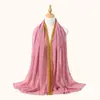 Bufanda Larga de Gasa Doble Cara Floral Dorada Popular de Comercio Exterior de Venta Caliente para Mujer Versátil Moda de Gama Alta Cómodo Chal Pañuelo para la Cabeza