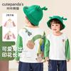 Camiseta de Manga Longa 100% Algodão Kaka Panda para Meninos Roupa de Outono para Bebê Camiseta Básica para Meninas Primavera e Outono Top Infantil Tendência