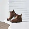 Nueva colección otoño/invierno 2026: Botines estilo Martin retro de punta redonda, con suela gruesa, tacón grueso, a la moda y versátiles botines Chelsea hasta el tobillo