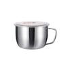 Tazón de fideos instantáneos de acero inoxidable con tapa tazón de fideos para el hogar tazón de arroz tazón de yogur para estudiantes juego de tazón y palillos tazón de sopa antiquemaduras dormitorio