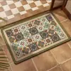 Nueva Alfombrilla de Baño Absorbente Antideslizante Estilo Retro Americano de Tierra de Diatomeas para el Hogar, Resistente a la Suciedad y Fácil de Mantener