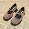 Zapatos 2026 Nicho Punta Redonda Estilo Británico Diseño Primavera y Otoño Moda Femenina Boca Baja Moda Vintage Zapatos Estilo Francés