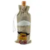 Saco de Juta para Vinho Tinto de Natal Boneco 3D Manga Decorativa para Garrafa de Vinho Festa de Festival Transfronteiriça Saco de Armazenamento de Proteção para Vinho Tinto