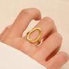 Anillo ovalado de acero inoxidable de moda europea y americana. AliExpress. Anillo abierto de acero y titanio. Oro, plata y oro de 18 quilates.
