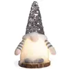 Decoração de boneco sem rosto de Natal transfronteiriço com chapéu de lantejoulas, ornamento iluminado, fofo Gnomo Rudolph