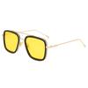 Gafas de Sol de Moda Europeas y Americanas para Hombres y Mujeres, Gafas de Sol de Montura Cuadrada, Gafas Iron Man del Mismo Estilo de Celebridad de Internet, Gafas de Sol Retro