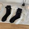 Procesados y Personalizados 25 Calcetines de Encaje Dulce de Otoño Temprano para Mujer Lolita Jk de Media Pantorrilla Calcetines Joya