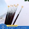 Atacado de fábrica haste fina de madeira maciça leque de manicure em forma de leque com gradiente pincel de manicure caneta esculpida em flor caneta em forma de leque pode ser personalizada