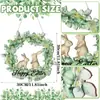 Transfronteiriço 2025 Produto Novo Criativo Flores da Primavera Festa do Coelho Mensagem de Boas-Vindas à Porta Placa de Madeira de Páscoa