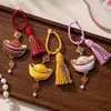 Brocado da Dinastia Song Joia Pingente de Lingote Pequeno Chaveiro Pingente para Bolsa de Celular Produto Acabado Dupla Face de Alta Qualidade Ornamento Estilo Chinês