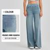Pantalones Vaqueros Anchos de Nuevo Estilo para Mujer Tallas Grandes, Tiro Alto, Adelgazantes, Multibolsillos, Pierna Recta, Holgados, Desgastados, Casual