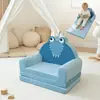 Comercio Exterior Dibujo Animado Cocodrilo Sofá Pequeño Infantil 2 en 1 Plegable Sillón Reclinable para Niños Pequeños Cojín de Felpa Perezoso Multifuncional