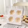 Caja de embalaje para cupcakes, transparente, de 4 y 6 granos, con tapa elevada, para postres y repostería.