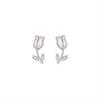 Brincos de Tulipa de Prata 925 Femininos de Luxo Leve High-end Brincos de Pino 2025 Novo Design de Nicho da Moda Joias de Orelha