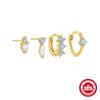Brincos Geométricos de Prata Esterlina S925 Amor Amor Flor Diamante Brincos Brincos terno Europeu e Americano Quente Venda Elegantes Brincos de Nicho