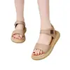 Sandalias planas romanas para mujer, nuevo modelo verano 2026, sencillas y versátiles, suela suave, cómodas para los pies, con cierre de velcro, zapatos de playa