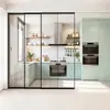 Puerta corredera de marco ultraestrecho para cocina y balcón, puerta corredera de aleación de aluminio, puerta corredera de cristal para mampara de baño