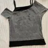Conjunto de camisetas femininas de manga curta com estampa de padrão gótico, moda de verão nova, europeia e americana, tendência INS, transfronteiriço