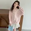 Sudadera para Niñas 2026 Otoño Nueva Moda Estilo Coreano Camiseta de Manga Larga para Niñas Mayores, Moderna Camiseta Básica Elegante Otoño-Invierno