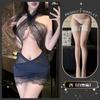 Lencería Sexy para Mujer, Erótica y Atractiva, Ajustado con Cuello Halter de Encaje Estilo Secretaria Vestido Suave de Tul para Mujeres Jóvenes