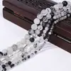 Cuentas Sueltas de Cristal de Cabello Negro Natural, Suaves como una Cascada, Provenientes Directamente de Zonas de Minería Natural, Amuleto de Buena Suerte, Material para Colgante de Pulsera DIY