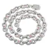 Colar Masculino Rosa com Zircônia Rosa Cruzado Europeu e Americano Hip-Hop Personalizado Corrente de Infinito em Forma de 8 Versátil Pulseira Masculina de Alta Qualidade