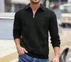 Sudadera Pulóver Casual para Hombre Estilo Europeo y Americano Transversal con Media Cremallera y Cuello Campana, Nueva Colección Primavera y Otoño 2025