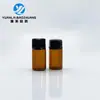 Botella pequeña de vidrio marrón al por mayor 1ml2ml3ml5ml10ml aceite esencial perfume tapa hexagonal botella rayada muestra