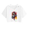 Venda Quente Transfronteiriça Chainsaw Man motosserra Homem Anime Feminina Alcinha Solta Curta Ombro a Ombro Camiseta