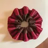Diadema Grande de Lunares Rojos de Año Nuevo de Doble Capa y Doble Cara para Mujer, Elegante Goma para Recoger el Cabello para Moño o Cola de Caballo Baja