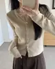 Cárdigan de punto grueso y único de dos piezas con cuello en V para mujer, nuevo estilo de otoño e invierno, top de manga larga, suave y acogedor