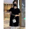 Traje Retro de Gama Alta para Mujer Vestido Negro de Manga Corta Conjunto Completo de Ropa Ootd Nueva Falda de Encaje Tendencia